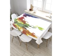 Скатерть прямоугольная из сатена JOYARTY Цветные континенты tc_33092_120x145