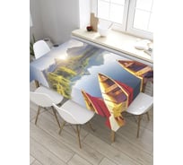 Скатерть прямоугольная из сатена JOYARTY Утро на пристани tc_32528_120x145