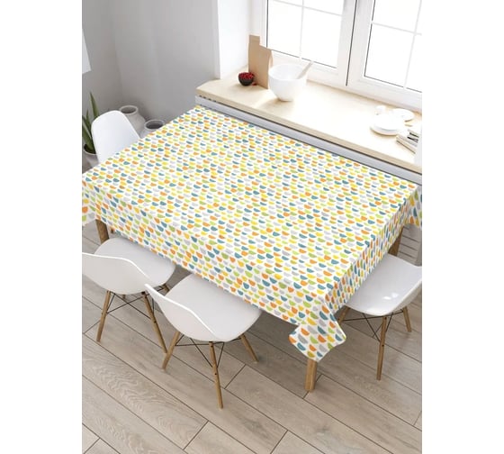 Скатерть прямоугольная из сатена JOYARTY Цветные полукруги tc_31210_120x145 1