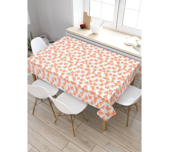 Скатерть прямоугольная из сатена JOYARTY Цветочное полотно tc_31173_120x145 1