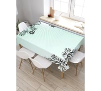 Скатерть прямоугольная из сатена JOYARTY Цветочная угловая рамка tc_30963_120x145