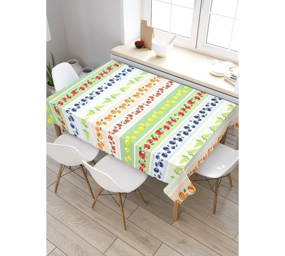 Скатерть прямоугольная из сатена JOYARTY Фруктовые дорожки tc_30944_120x145 1