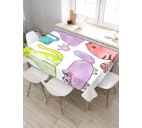Скатерть прямоугольная из сатена JOYARTY Хвостатые коты tc_32808_120x145