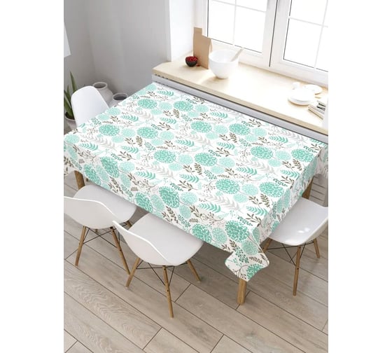 Скатерть прямоугольная из сатена JOYARTY Цветные полевые растения tc_30898_120x145 1