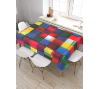 Скатерть прямоугольная из сатена JOYARTY Цветное квадратное пространство tc_30889_120x145