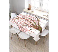 Скатерть прямоугольная из сатена JOYARTY Цветочные гирлянды на дереве tc_32307_120x145