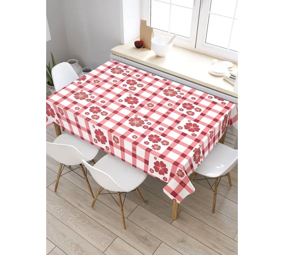 Скатерть прямоугольная из сатена JOYARTY Цветочная cкатерть tc_32073_120x145 1