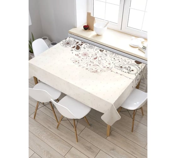 Скатерть прямоугольная из сатена JOYARTY Цветочный образ tc_3165_120x145 1
