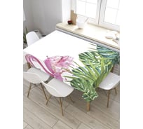 Скатерть прямоугольная из сатена JOYARTY Фламинго в тропиках tc_31396_120x145