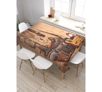 Скатерть прямоугольная из сатена JOYARTY Уют ковбоя tc_23094_120x145