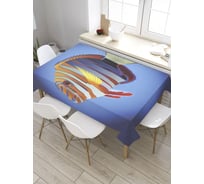 Скатерть прямоугольная из сатена JOYARTY Цветная рыба tc_31061_120x145