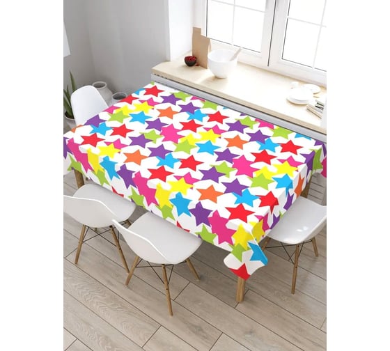 Скатерть прямоугольная из сатена JOYARTY Цветочный звездопад tc_30998_120x145 1