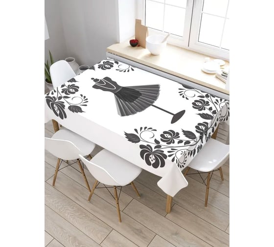 Скатерть прямоугольная из сатена JOYARTY Цветочный макет tc_3898_120x145 1