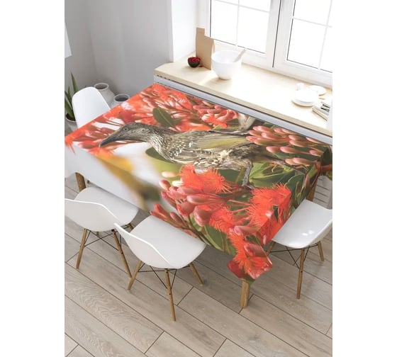 Скатерть прямоугольная из сатена JOYARTY Цветочное наслаждение tc_4158_120x145 1