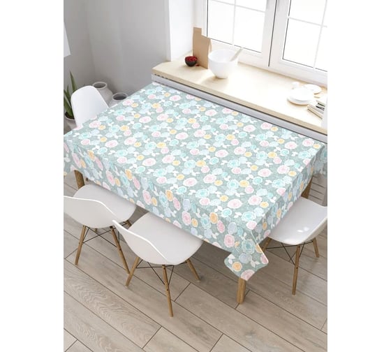 Скатерть прямоугольная из сатена JOYARTY Цветные розы tc_38417_120x145 1