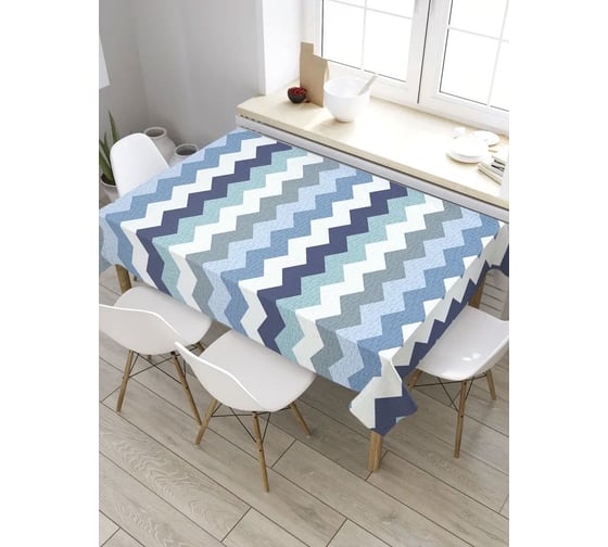 Скатерть прямоугольная из сатена JOYARTY Цветные волны tc_37609_120x145 1