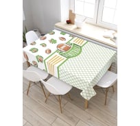 Скатерть прямоугольная из сатена JOYARTY Футбольные маневры tc_5357_120x145