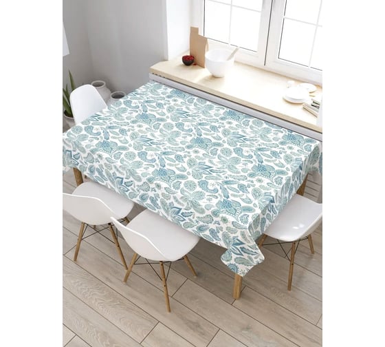 Скатерть прямоугольная из сатена JOYARTY Цветочное окружение tc_5502_120x145 1