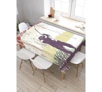 Скатерть прямоугольная из сатена JOYARTY Ушел на рыбалку tc_4996_120x145