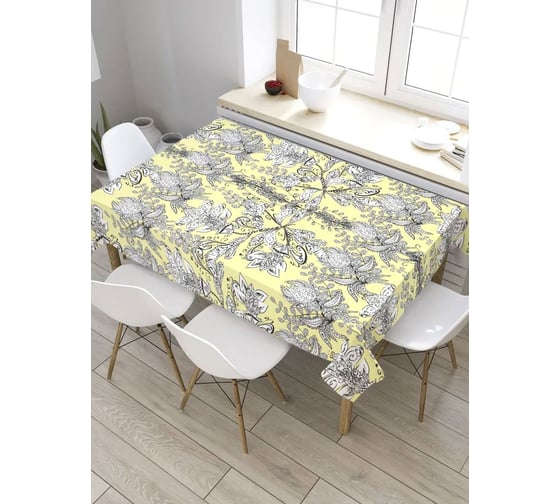 Скатерть прямоугольная из сатена JOYARTY Цветочный паттерн tc_34682_120x145 1