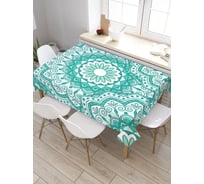 Скатерть прямоугольная из сатена JOYARTY Цветочнные узорные круги tc_4828_120x145