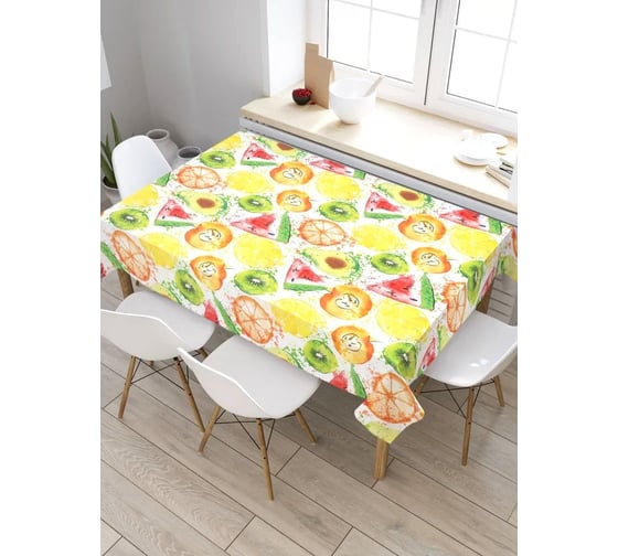 Скатерть прямоугольная из сатена JOYARTY Фруктовый мир tc_47778_120x145 1