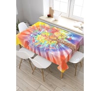 Прямоугольная скатерть из сатена JoyArty Тай-дай и дерево tc_29874_120x145