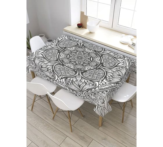 Скатерть прямоугольная из сатена JOYARTY Цветочная раскраска tc_33888_120x145 1