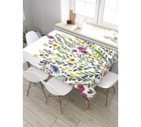 Скатерть прямоугольная из сатена JOYARTY Цветочная акварель tc_32943_120x145