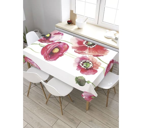 Скатерть прямоугольная из сатена JOYARTY Цветочные приключения tc_9139_120x145 1