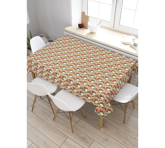 Скатерть прямоугольная из сатена JOYARTY Цветочные переплетения tc_258475_120x145 1