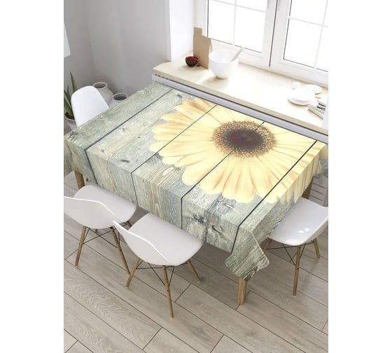 Скатерть прямоугольная из сатена JOYARTY Цветок для стены tc_8474_120x145 1