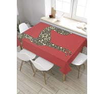 Скатерть прямоугольная из сатена JOYARTY Цветочный пес tc_8421_120x145