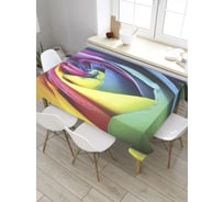 Скатерть прямоугольная из сатена JOYARTY Цветные лепестки tc_8521_120x145