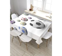 Скатерть прямоугольная из сатена JOYARTY Футбольные мячи tc_8258_120x145