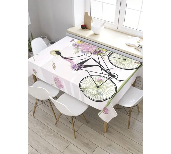 Скатерть прямоугольная из сатена JOYARTY Цветочное путешествие tc_8303_120x145 1