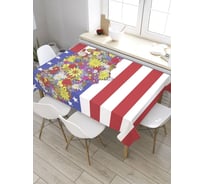 Скатерть прямоугольная из сатена JOYARTY Цветочная америка tc_8063_120x145