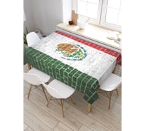 Скатерть прямоугольная из сатена JOYARTY Флаг и герб Мексики tc_7260_120x145