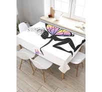 Скатерть прямоугольная из сатена JOYARTY Фея с бабочками tc_6647_120x145