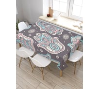 Скатерть прямоугольная из сатена JOYARTY Хамса с завитками tc_6641_120x145