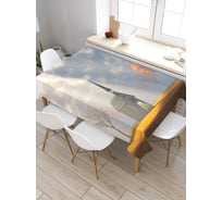 Скатерть прямоугольная из сатена JOYARTY Храм в поле tc_7609_120x145