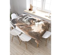 Скатерть прямоугольная из сатена JOYARTY Хмурый пес tc_6550_120x145