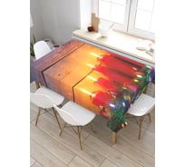 Скатерть прямоугольная из сатена JOYARTY Цветок и свеча tc_7553_120x145