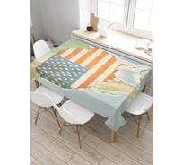 Скатерть прямоугольная из сатена JOYARTY Флаг на карте tc_5260_120x145