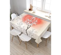 Скатерть JoyArty Цветущая ветка на закате, прямоугольная, из сатена tc_7693_120x145