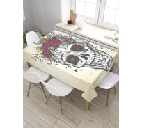 Скатерть JoyArty Цветочный череп, прямоугольная, из сатена tc_35925_120x145