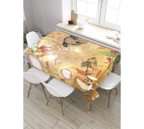 Скатерть JoyArty Цветущий подводный мир, прямоугольная, из сатена tc_28030_120x145