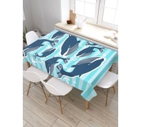 Прямоугольная скатерть из сатена JoyArty Танец китов tc_23181_120x145