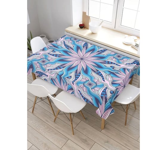 Прямоугольная скатерть из сатена JoyArty Танец волнистых лепестков tc_21239_120x145 1