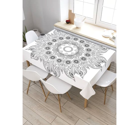 Прямоугольная скатерть из сатена JoyArty Танцующий узор tc_21233_120x145 1